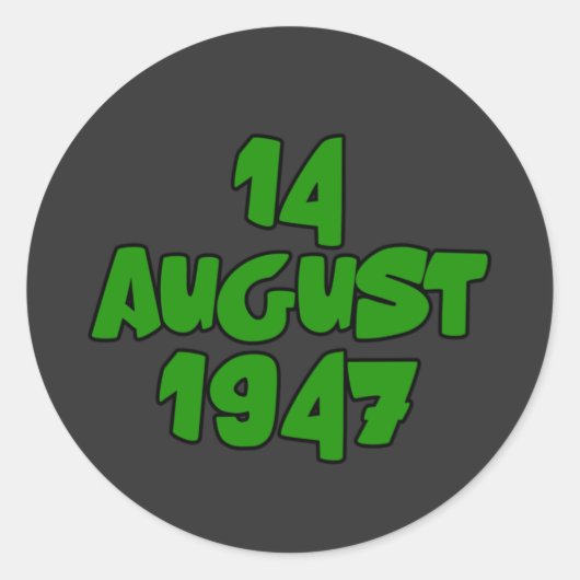 14 augustus 1947 Pakistan Onafhankelijkheidsdag Ronde Sticker (Voorkant)