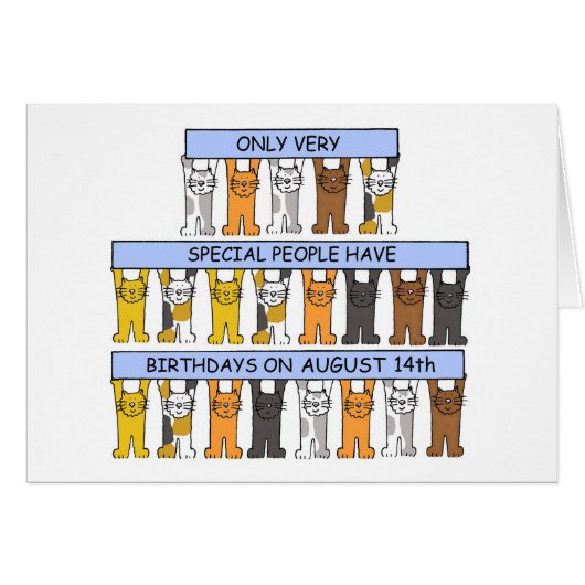 14 augustus Cartoon Katten (Voorkant Horizontaal)