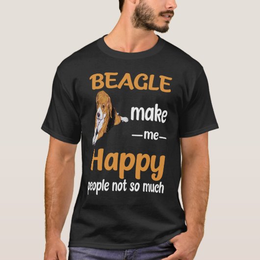 14 Beagle maak me gelukkig T-shirt (Voorkant)