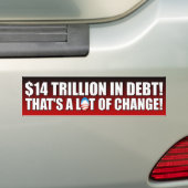 14 biljoen dollar aan schulden bumpersticker (Op auto)
