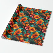 #14 Bloemen patroon Cadeaupapier (Uitgerold)