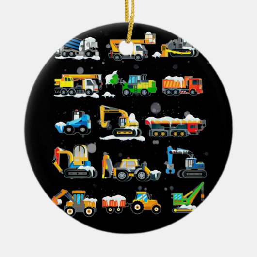 14 Bouwvoertuigen en -machines Keramisch Ornament (Voorkant)