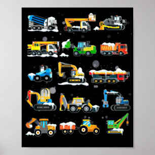 14 Bouwvoertuigen en -machines Poster