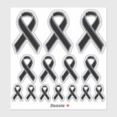 14 Chrome Style Print Zwart Lint Bewustzijn Sticker (Vel)