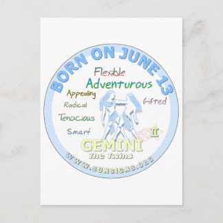 14 de Verjaardag van juni - Tweeling Briefkaart