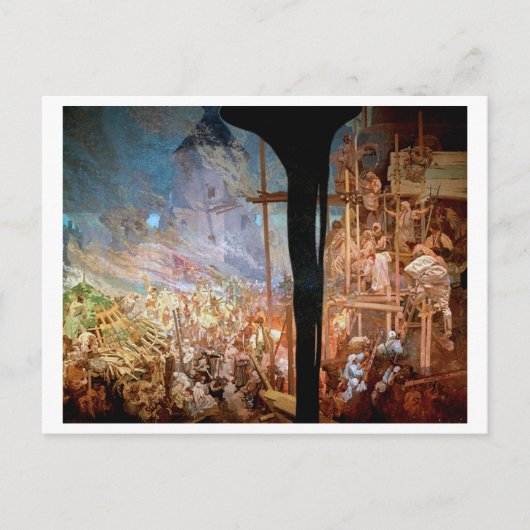 #14 Defensie van Sziget tegen de Turken, Mucha Briefkaart (Voorkant)