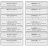 14 Duidelijke Ingrediëntenetiketten 2,9 x 1,15 dui Sticker (Voorkant)