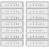 14 Duidelijke Lip polijst Etiketten 2,9 X .85 Duim Sticker (Voorkant)