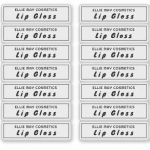 14 Duidelijke Lip polijst Etiketten 2,9 X .85 Duim Sticker