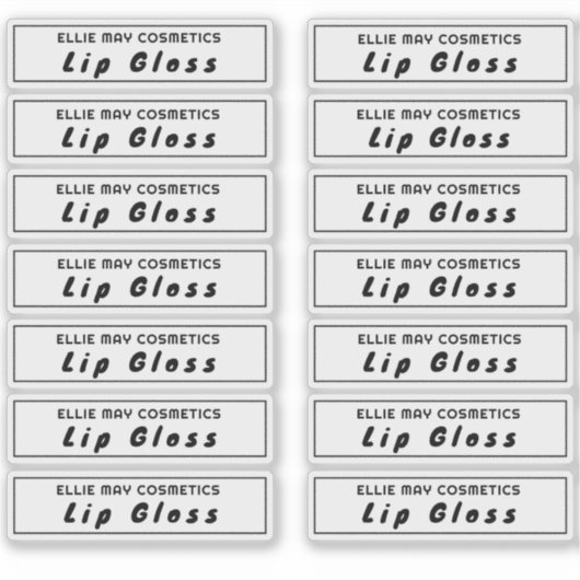 14 Duidelijke Lip polijst Etiketten 2,9 X .85 Duim Sticker (Voorkant)