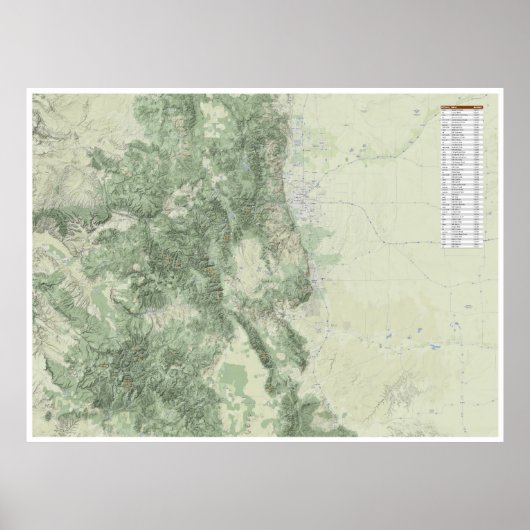 14 ers Colorado - Elevation Legend Poster (Voorkant)
