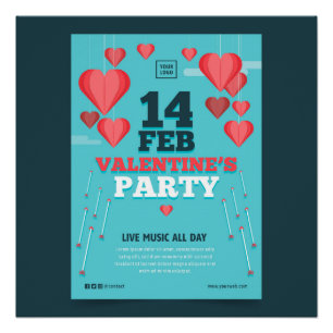 14 FEB Valentijnse PARTIJ Perfect Poster