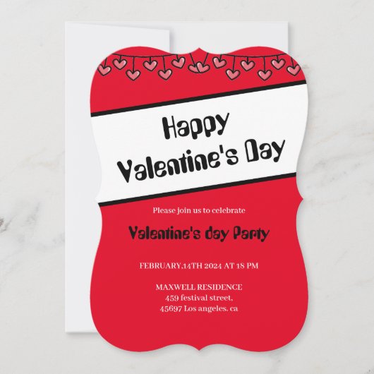 14 februari Hartjes Gelukkige Valentijnsdag Kaart (Voorkant)