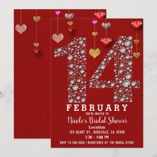 14 februari Hartjesdag Valentijns Bruidsfeest Kaart (Voorkant / Achterkant)