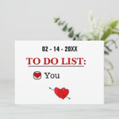 14 februari om de Naughty Valentijnsdag Kaart van (Staand voorkant)