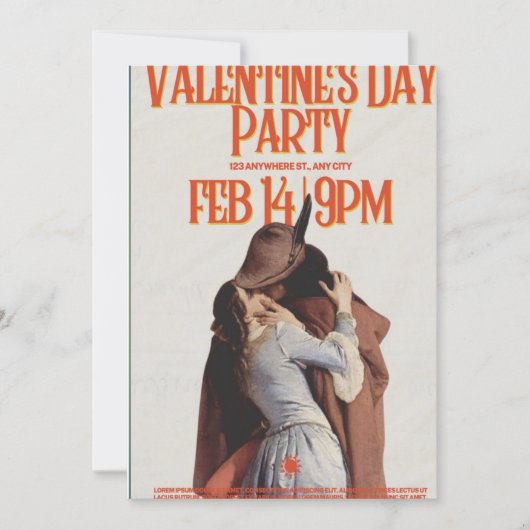 14 februari Valentijns Rad Beige Party uitnodiging (Voorkant)