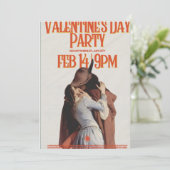 14 februari Valentijns Rad Beige Party uitnodiging (Staand voorkant)