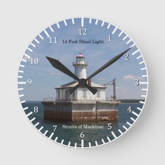 14 Foot Shoal Light-klok Ronde Klok (Voorkant)