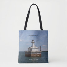 14 Foot Shoal Light over de hele canvas tas