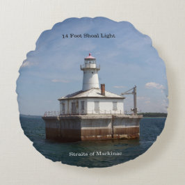 14 Foot Shoal Light round kussen