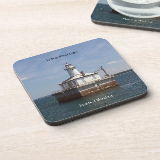 14 Foot Shoal Light-set met 6 plastic onderzetters (Linkerzijde)