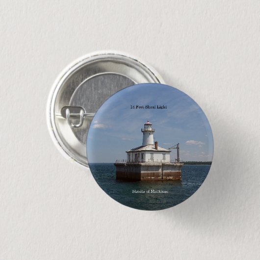 14 Foot Shoal Light-toets Ronde Button 3,2 Cm (Voorkant /achterkant)