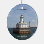 14 Foot Shoal Light-versiering Keramisch Ornament (Links)
