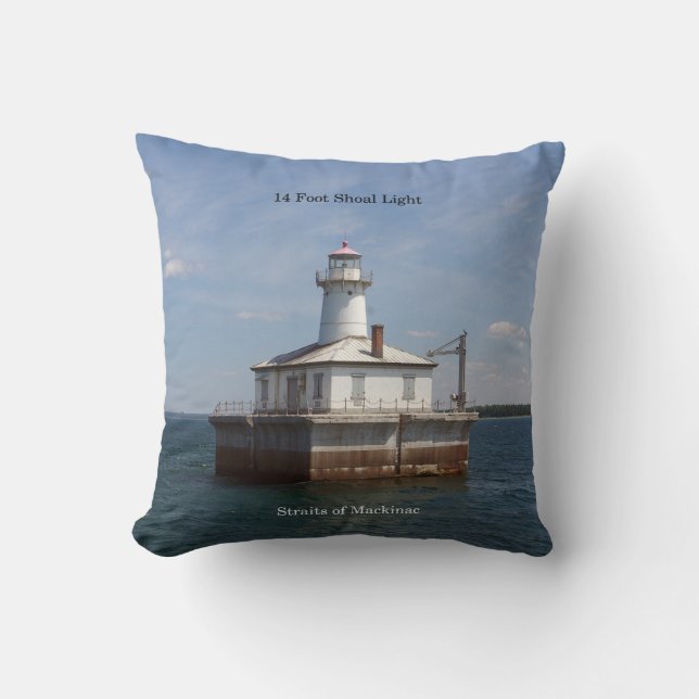 14 Foot Shoal Light vierkante kussen (Voorkant)