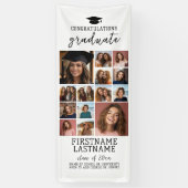 14 Foto Collage Afstuderen Modern Minimaal Wit Spandoek (Verticaal)