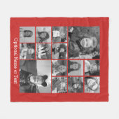 14 Foto Collage KAN rode KLEURwitte tekst BEWERKEN Fleece Deken (Voorkant (Horizontaal))
