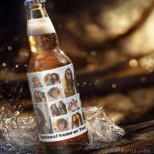 14 Foto Collage - Modern Minimaal Wit Bier Etiket