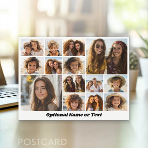 14 Foto Collage - Modern Minimaal Wit Briefkaart