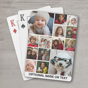 14 Foto Collage - Modern Minimaal Wit Pokerkaarten