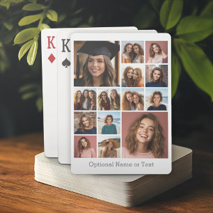 14 Foto Collage - Modern Minimaal Wit Pokerkaarten