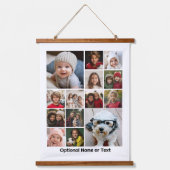 14 Foto Collage Montage en Tekst - Kan Wit bewerke Hangend Wandkleed (Voorkant)