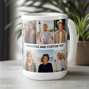 14 Foto Collage Raster - minimale moderne tekst in Koffiemok