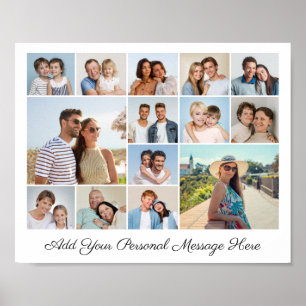 14 Foto Collage Voeg Je Eigen Groet Toe Poster