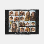 14 Foto Collage - Zwarte Achtergrond Witte Tekst Fleece Deken (Voorkant (Horizontaal))