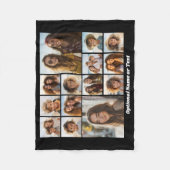 14 Foto Collage - Zwarte Achtergrond Witte Tekst Fleece Deken (Voorkant)