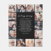 14-Foto in Loving Memory Name & Custom Quote Fleece Deken (Voorkant)