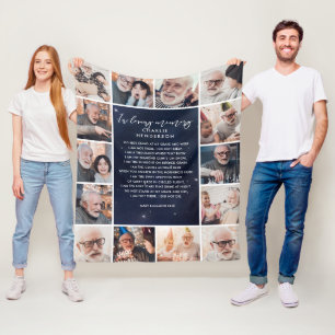 14-Foto in Loving Memory Night Sky Custom Quote Fleece Deken