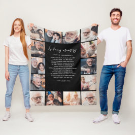 14-Foto Ter nagedachtenis naam en aangepaste quote Fleece Deken