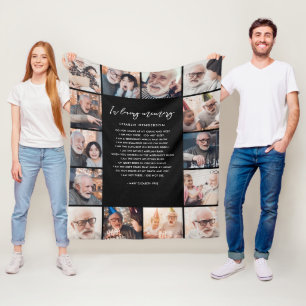 14-Foto Ter nagedachtenis naam en aangepaste quote Fleece Deken