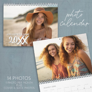 14 Foto - Volledige Dekking Whimsical Lettertype Kalender