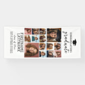 14 Fotocollage Afstuderen Modern Minimaal Wit Spandoek (Horizontaal)