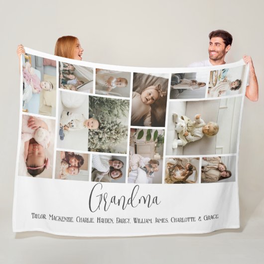 14 Fotocollage en tekst sjabloon gepersonaliseerd Fleece Deken (In situ)