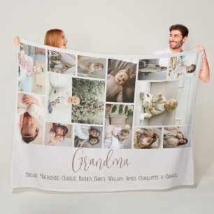 14 Fotocollage en tekst sjabloon gepersonaliseerd Fleece Deken