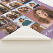 14 Fotocollage - KAN lila optionele tekst BEWERKEN Sherpa Deken (3/4)