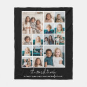 14 Fotocollage met kalligrafietype - zwart Fleece Deken (Voorkant)