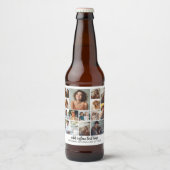 14 Fotocollage Raster - 2 Tekstvakken - zwart wit Bier Etiket (Voorkant)